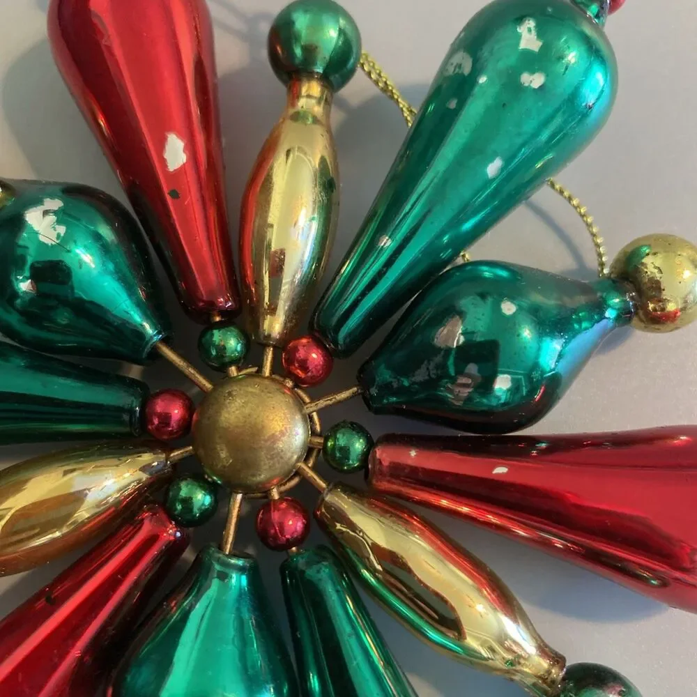 Vintage Christmas Ornament Starburst Snowflake 5.5